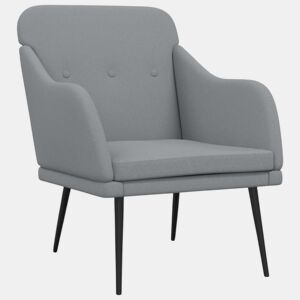 vidaXL Cadeira com apoio de braços 63x76x80 cm tecido cinzento-claro