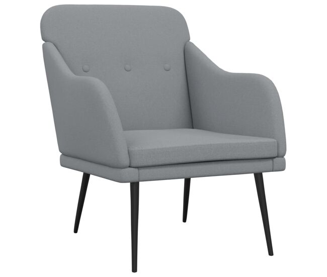 Vidaxl sillón de tela gris claro 63x76x80 cm