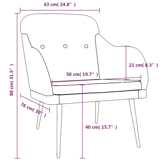 vidaXL Cadeira com apoio de braços 63x76x80 cm tecido cinzento-claro
