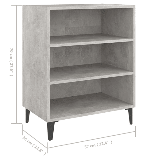 vidaXL Aparador 57x35x70 cm derivados de madeira cinza cimento