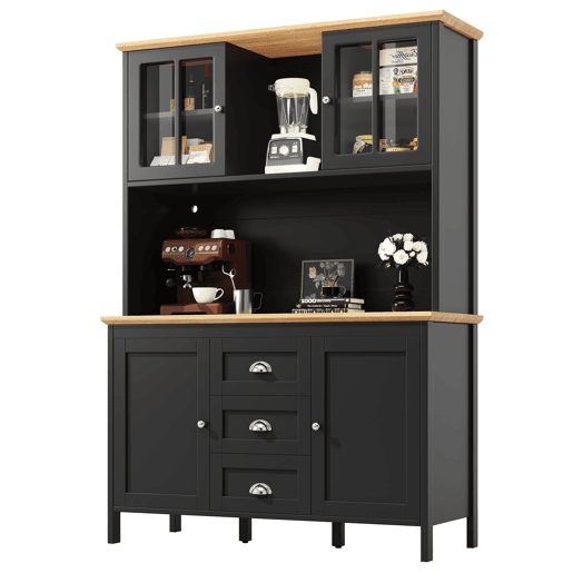 Armário alto 120x40x179 cm - 4 portas, 3 gavetas, LED - Preto Armário alto 120x40x179 cm - 4 portas, 3 gavetas, LED - Preto