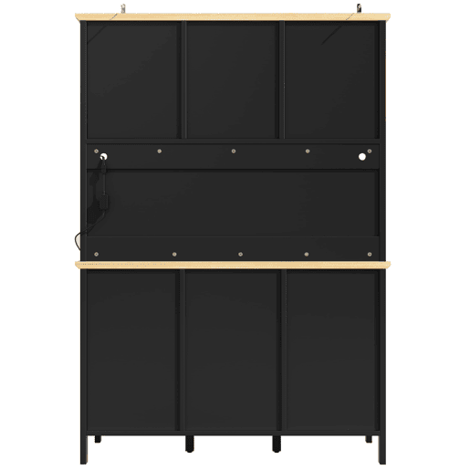 Armário alto 120x40x179 cm - 4 portas, 3 gavetas, LED - Preto Armário alto 120x40x179 cm - 4 portas, 3 gavetas, LED - Preto