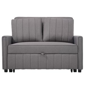 Sofá-cama de 2 lugares 180x127 cm - multifuncional, com encosto ajustável, ideal para espaços pequenos - Antique Gray