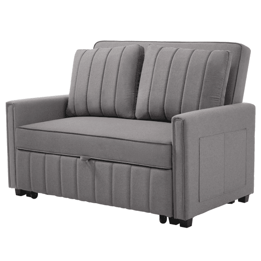 Sofá-cama de 2 lugares 180x127 cm - multifuncional, com encosto ajustável, ideal para espaços pequenos - Antique Gray