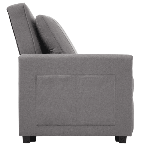 Sofá-cama de 2 lugares 180x127 cm - multifuncional, com encosto ajustável, ideal para espaços pequenos - Antique Gray