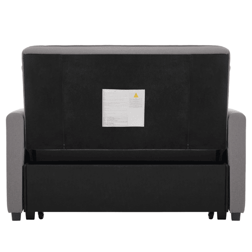 Sofá-cama de 2 lugares 180x127 cm - multifuncional, com encosto ajustável, ideal para espaços pequenos - Antique Gray