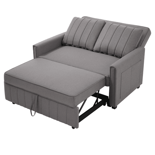 Sofá-cama de 2 lugares 180x127 cm - multifuncional, com encosto ajustável, ideal para espaços pequenos - Antique Gray