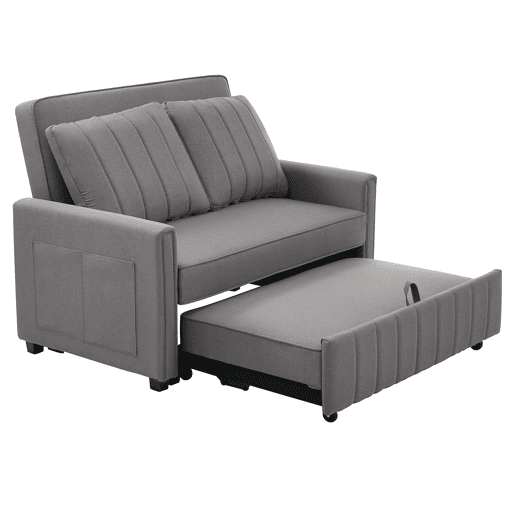 Sofá-cama de 2 lugares 180x127 cm - multifuncional, com encosto ajustável, ideal para espaços pequenos - Antique Gray