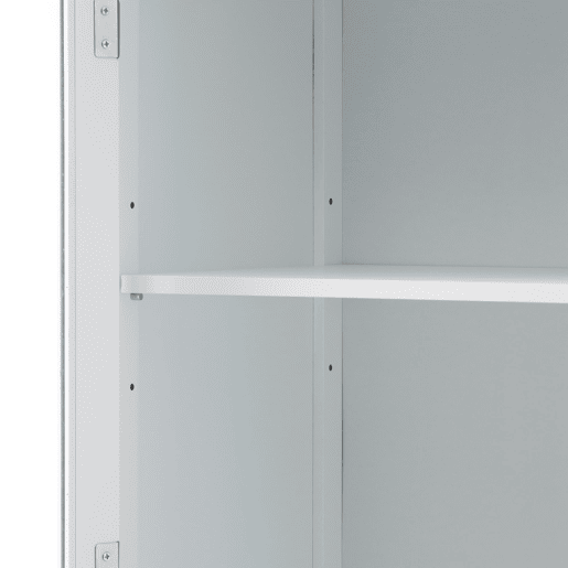 Armário de casa de banho 45x36x160 cm - portas de vidro, 2 armários, 2 gavetas, puxadores dourados - branco