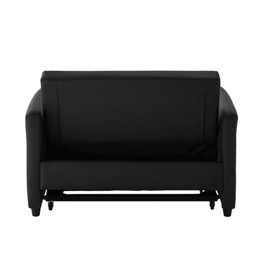 Sofá-cama multifuncional de 2 lugares - 3 níveis reclináveis, PU impermeável, conversível - Antique Black