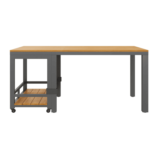 Conjunto de sofás de jardim com vários lugares - estrutura em ferro, braços trançados, almofadas, mesa - cinzentonatural