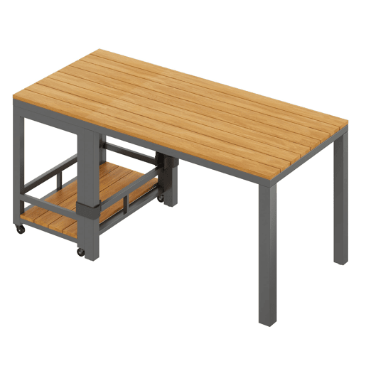 Conjunto de sofás de jardim com vários lugares - estrutura em ferro, braços trançados, almofadas, mesa - cinzentonatural