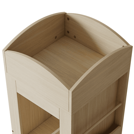 Estante giratória 142x63x63 cm - 4 níveis, multifuncional, 360° - Natural