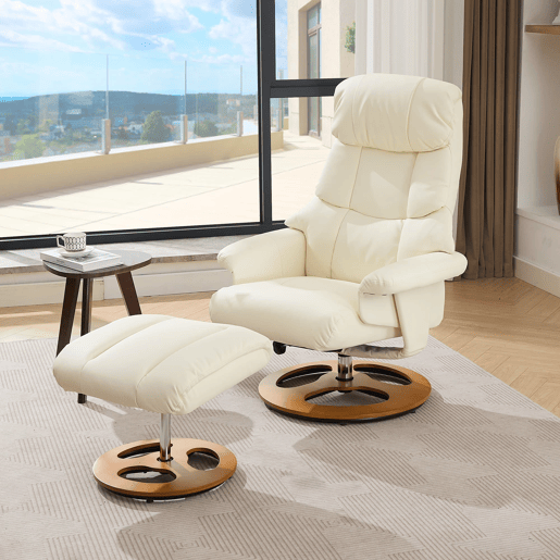 Poltrona relax - com massagem, aquecimento, reclinável e giratória 360° - Branca