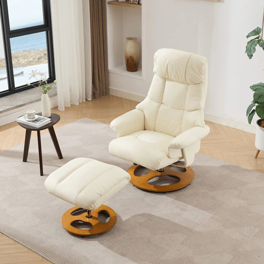 Poltrona relax - com massagem, aquecimento, reclinável e giratória 360° - Branca
