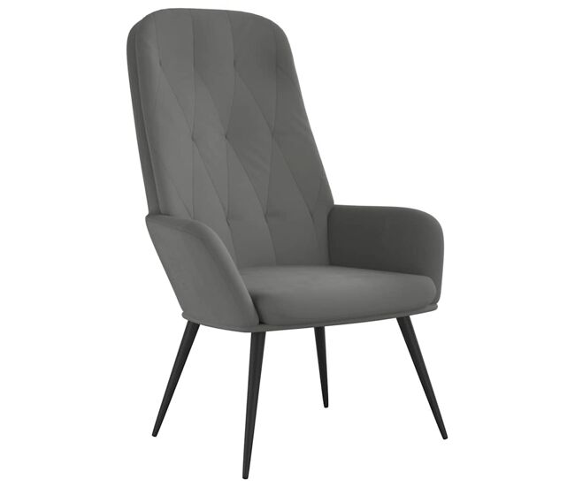 Vidaxl sillón de relax de terciopelo gris oscuro