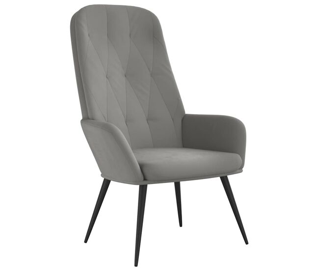 Vidaxl sillón de relax de terciopelo gris claro