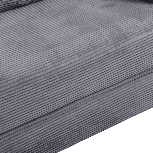 Sofá-cama dobrável 173x176 cm - Modular, almofadas incluídas, estofado em veludo cotelê - Cinza