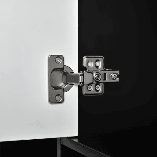 Roupeiro compacto 105x185x40 cm - 2 portas, 6 compartimentos, barra e gaveta - Branco+Preto