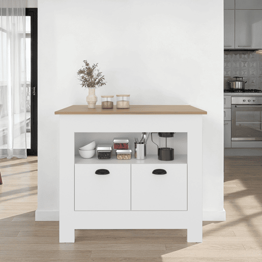 Ilha de Cozinha KAIT com Armazenamento e SuperfĂcie Funcional Ilha de Cozinha KAIT com Armazenamento e SuperfĂcie Funcional