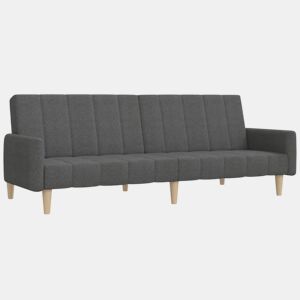 vidaXL Sofá-cama de 2 lugares tecido cinzento-escuro