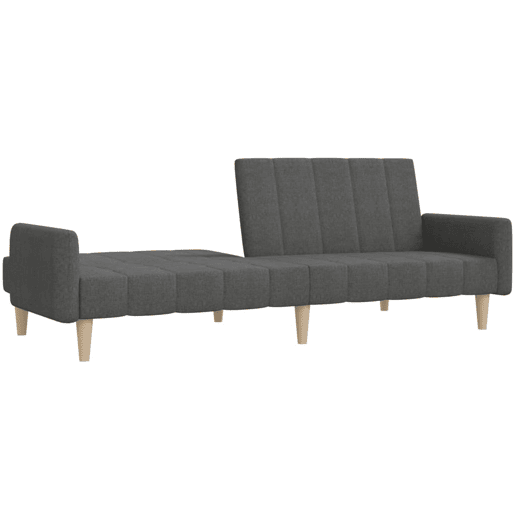 vidaXL Sofá-cama de 2 lugares tecido cinzento-escuro vidaXL Sofá-cama de 2 lugares tecido cinzento-escuro