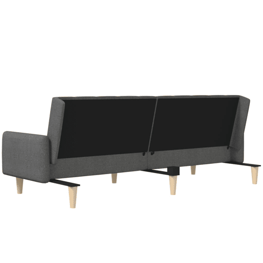 vidaXL Sofá-cama de 2 lugares tecido cinzento-escuro vidaXL Sofá-cama de 2 lugares tecido cinzento-escuro