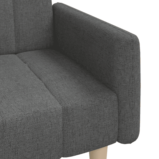 vidaXL Sofá-cama de 2 lugares tecido cinzento-escuro vidaXL Sofá-cama de 2 lugares tecido cinzento-escuro