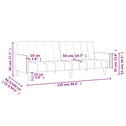vidaXL Sofá-cama de 2 lugares tecido cinzento-escuro vidaXL Sofá-cama de 2 lugares tecido cinzento-escuro