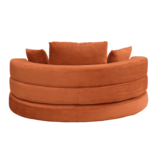 Sofá-cama dobrável multifuncional 173x176 cm - Modular com almofadas, tecido chenille - Laranja