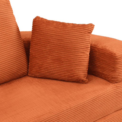 Sofá-cama dobrável multifuncional 173x176 cm - Modular com almofadas, tecido chenille - Laranja