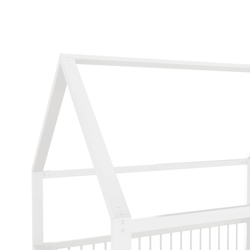 Cama metálica 140x200 cm - Estrutura de ferro, sem colchão, com adornos - Branco