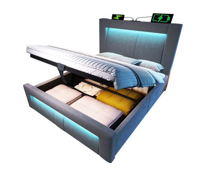 Cama individual de terciopelo 93x217