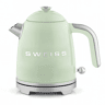 Chaleira vintage SWEISS KTS7 de 1 L em aço inoxidável com aquecimento rápido, verde