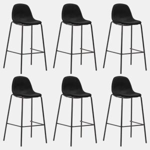 vidaXL Cadeiras de bar 6 pcs tecido preto