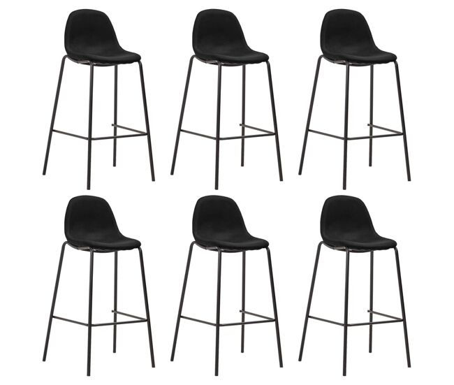 Vidaxl taburetes de cocina 6 unidades tela negro