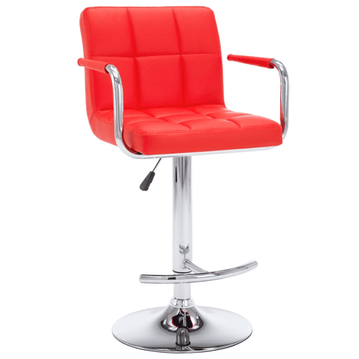 vidaXL Bancos de bar 2 pcs couro artificial vermelho