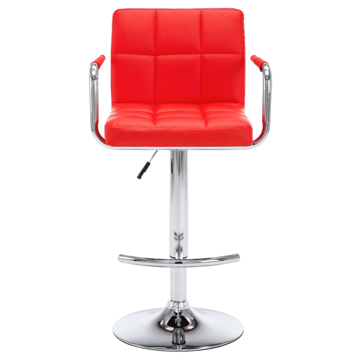 vidaXL Bancos de bar 2 pcs couro artificial vermelho