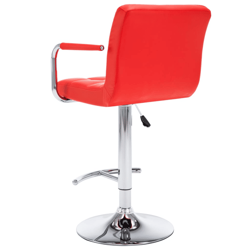 vidaXL Bancos de bar 2 pcs couro artificial vermelho