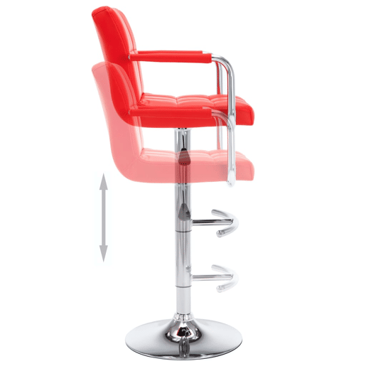 vidaXL Bancos de bar 2 pcs couro artificial vermelho