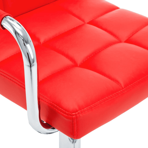 vidaXL Bancos de bar 2 pcs couro artificial vermelho