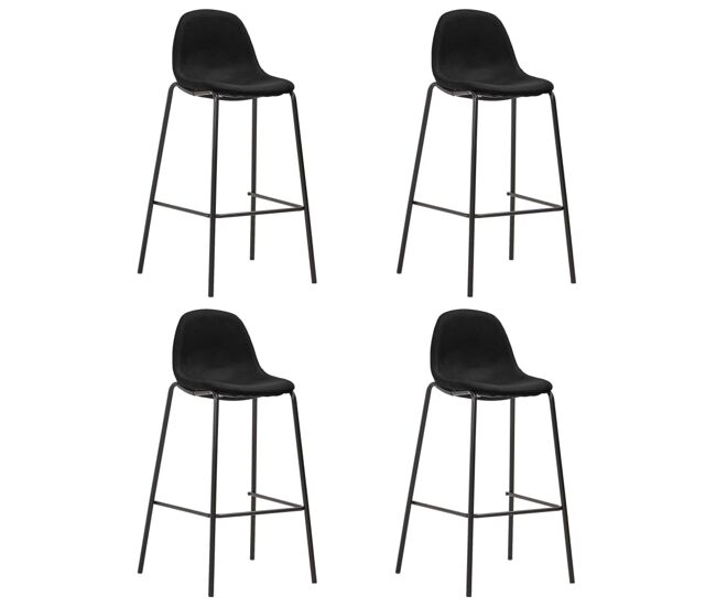 Vidaxl taburetes de cocina 4 unidades tela negro
