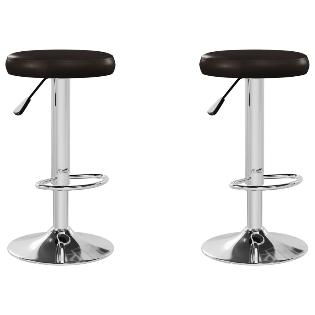 Vidaxl taburetes de cocina 2 unidades cuero sintético marrón