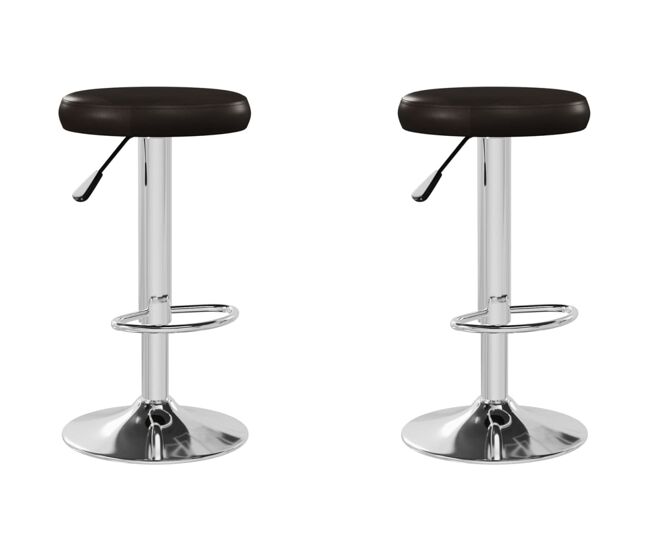 Vidaxl taburetes de cocina 2 unidades cuero sintético marrón