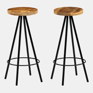 vidaXL Cadeiras de bar 2 pcs madeira de mangueira maciça