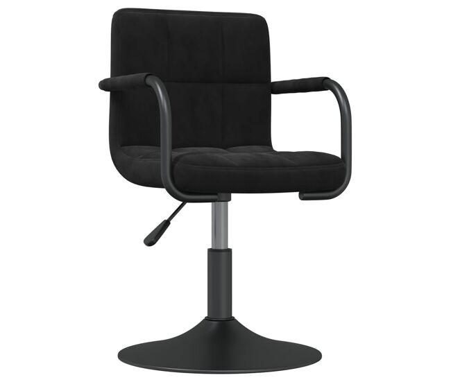 Vidaxl taburete de cocina de terciopelo negro