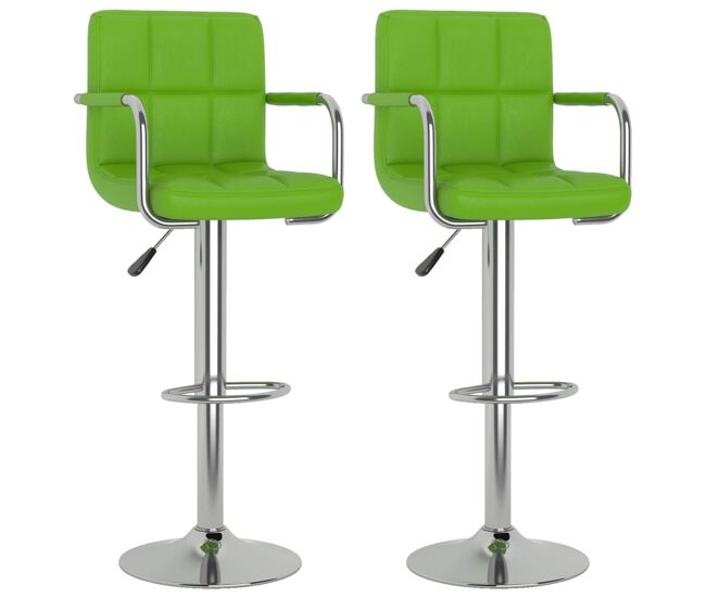 Vidaxl taburetes de cocina 2 unidades cuero sintético verde