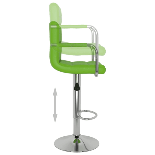 vidaXL Bancos de bar 2 pcs couro artificial verde