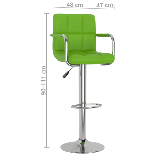vidaXL Bancos de bar 2 pcs couro artificial verde