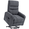 HOMCOM Poltrona de Massagem Relax Poltrona Levanta Pessoas com Reclinação Elétrica em até 135° com Controle Remoto e 8 Zonas de Massagem Estofado em Veludo Cotelê e Acolchoada 83x92x110 cm Cinza